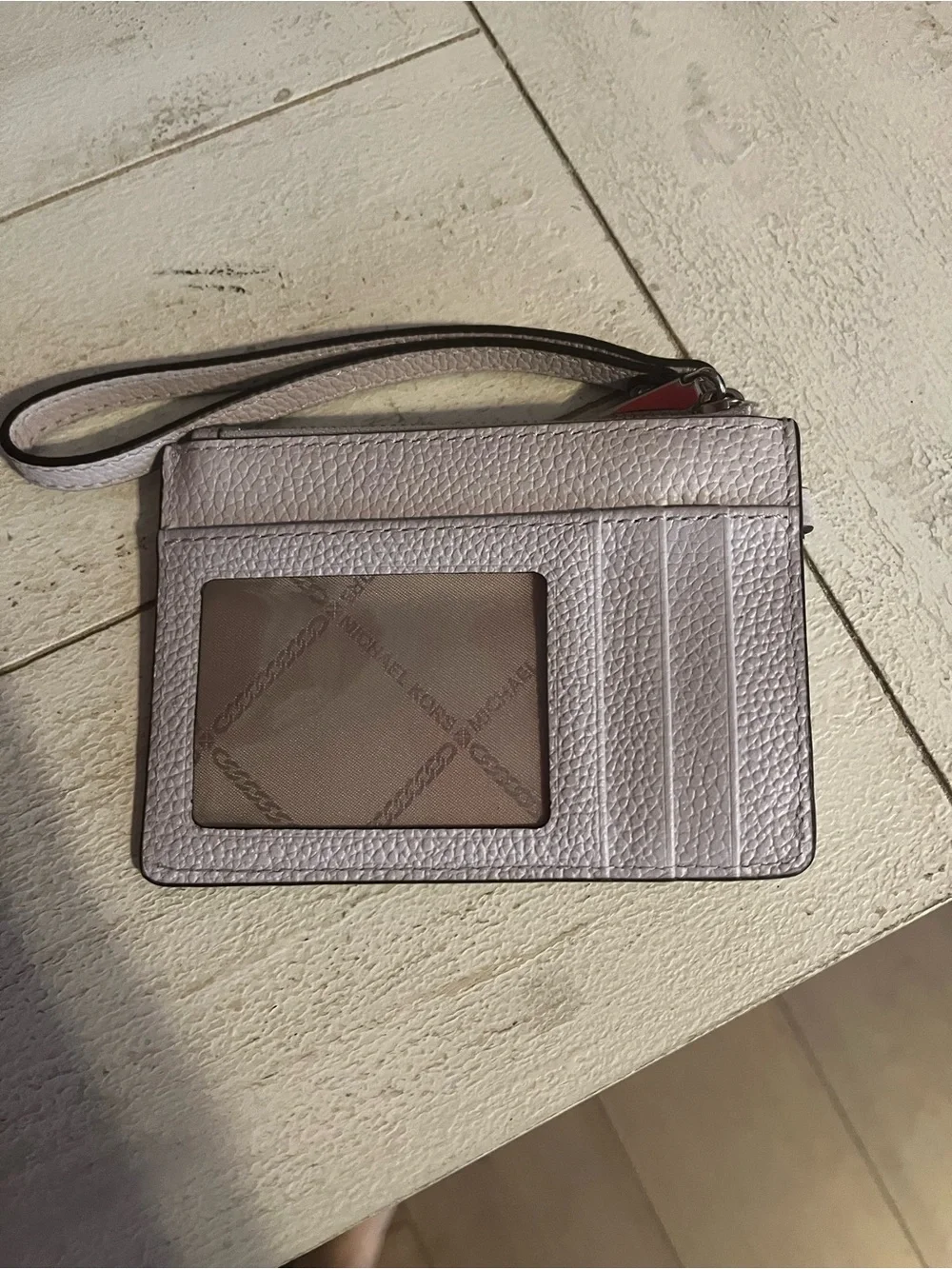 Michael Kors Pebbled Leather Wristlet Card Holder Wallet